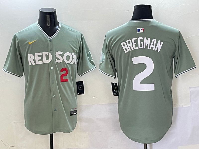 Men Boston Red Sox #2 Bregman Green Joint Name Game Nike 2025 MLB Jersey style 5